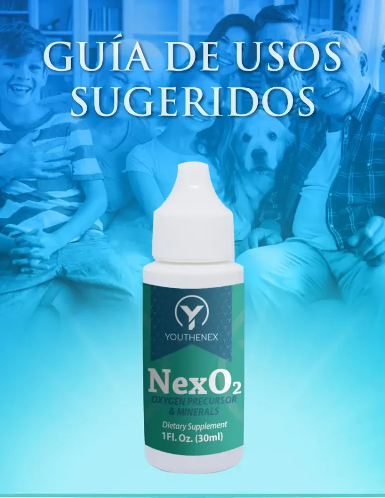 Guía de uso sugerido de Nexo2, suplemento de oxígeno líquido en gotas