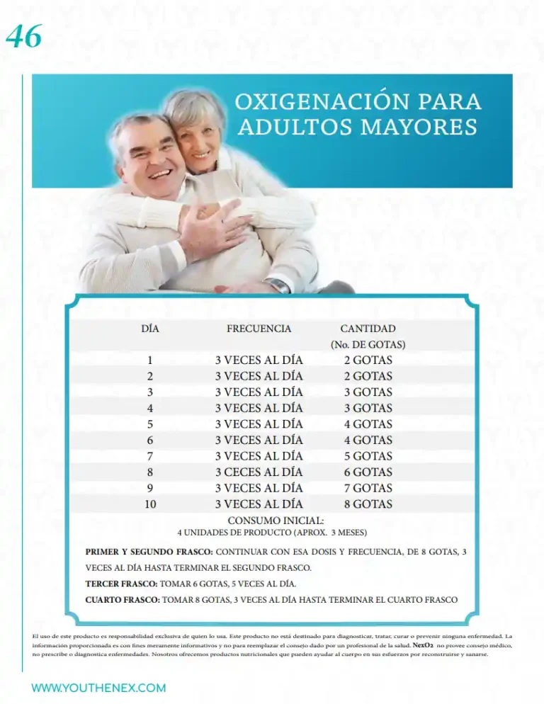 Programa de oxigenación celular con Nexo2 para adultos mayores