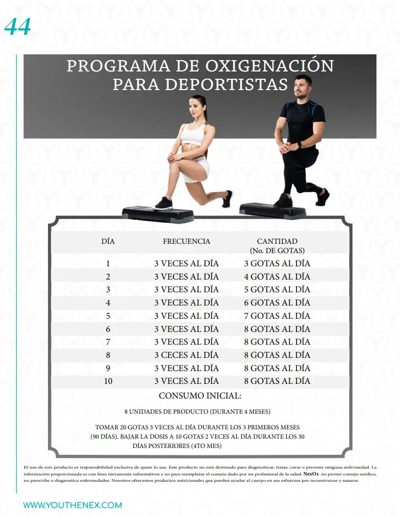 Programa de oxigenación para deportistas nexo2 oxigeno liquido